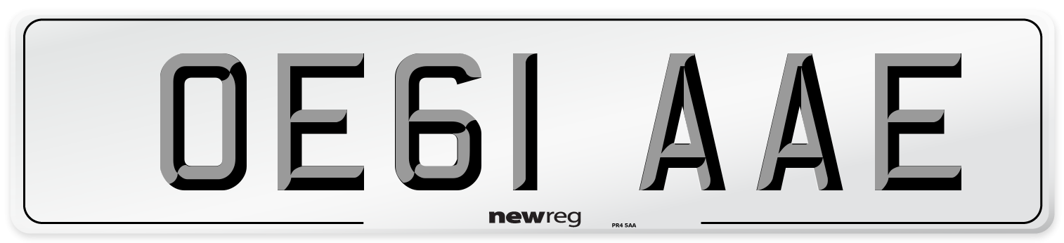 OE61 AAE Number Plate from New Reg